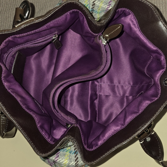 Coach Multicolor Plaid Tote Bag VINTAGE - Picture 10 of 15